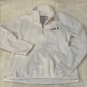 J. America White UCLA Fleece Quarter-Zip